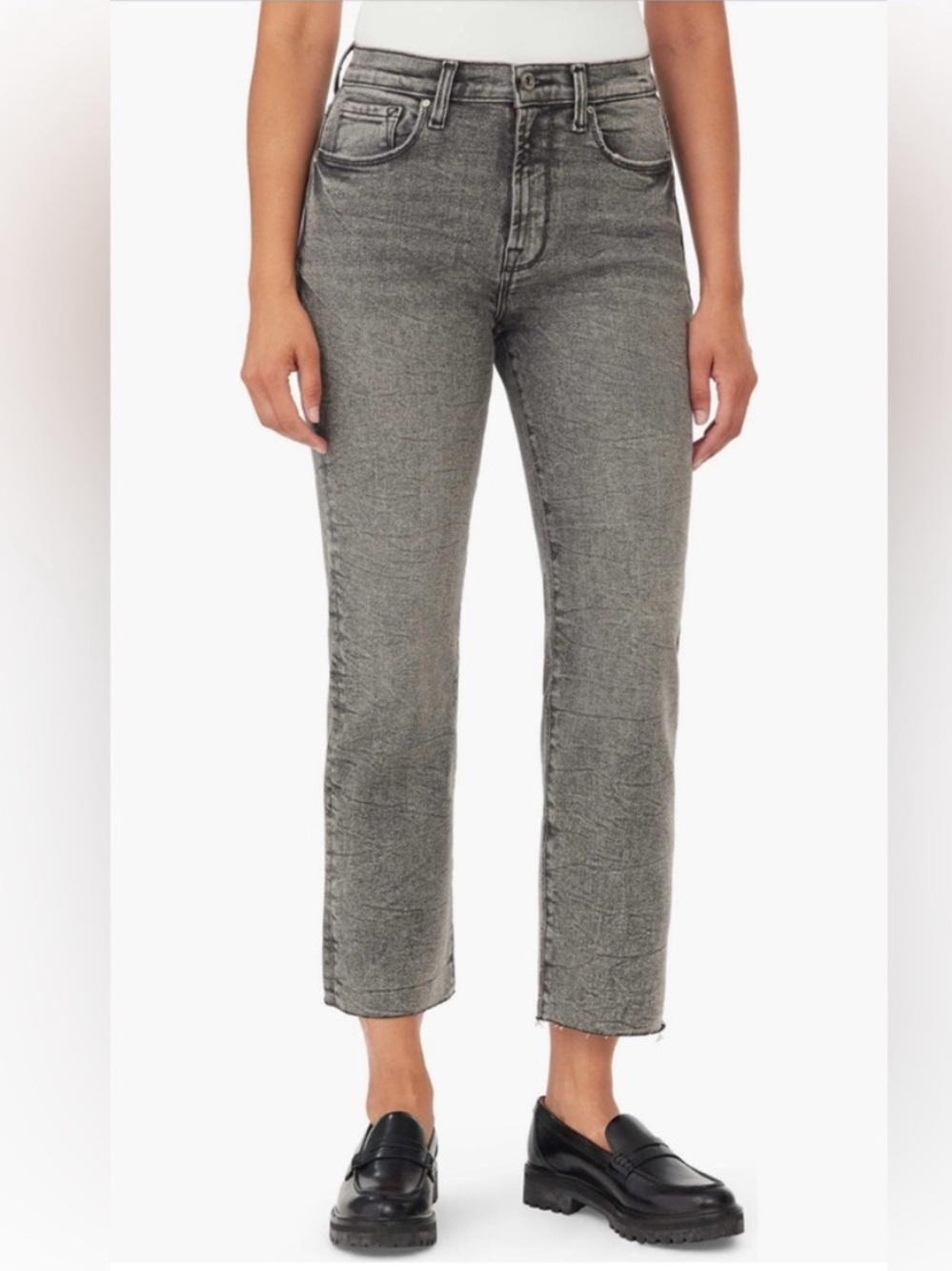 NWT Kensie High-Rise Slim Straight Jeans Charcoal Gray Wash Size 27
